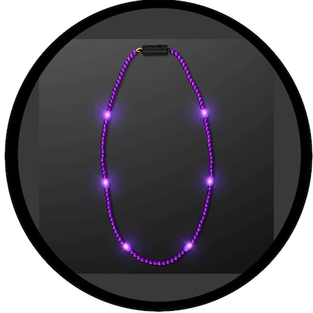 Endless Games LED Necklace with Purple Metallic Beads for Mardi Gras EN3333812